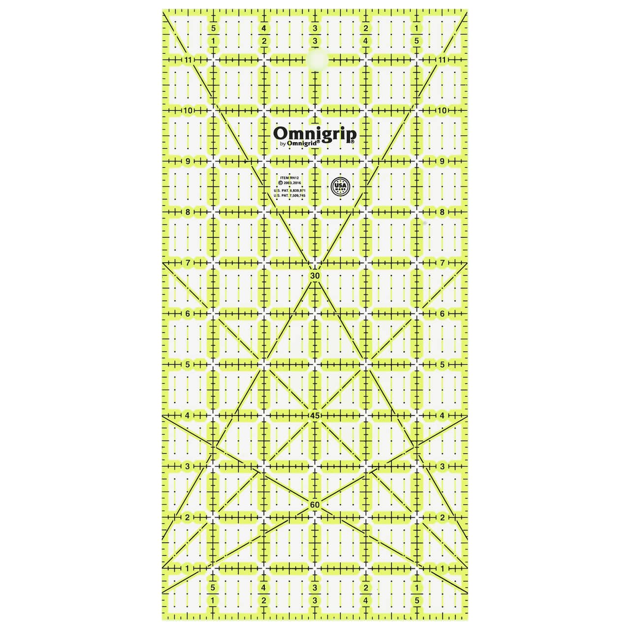 Omnigrip® by Omnigrid® 6 x 12 Non-Slip Rectangle Quilting Ruler